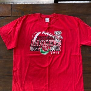 Vintage Wisconsin Badgers 2012 Rose Bowl Red Graphic T-Shirt